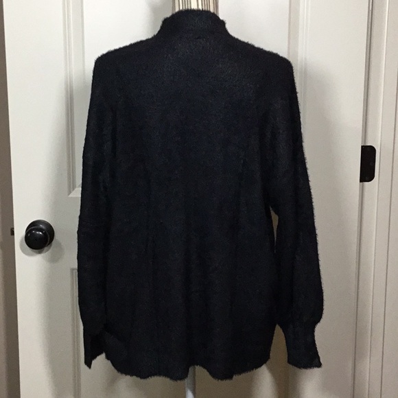Chico’s Mock-Neck Eyelash Sweater, Black, 3 - NWT! - Picture 4 of 7